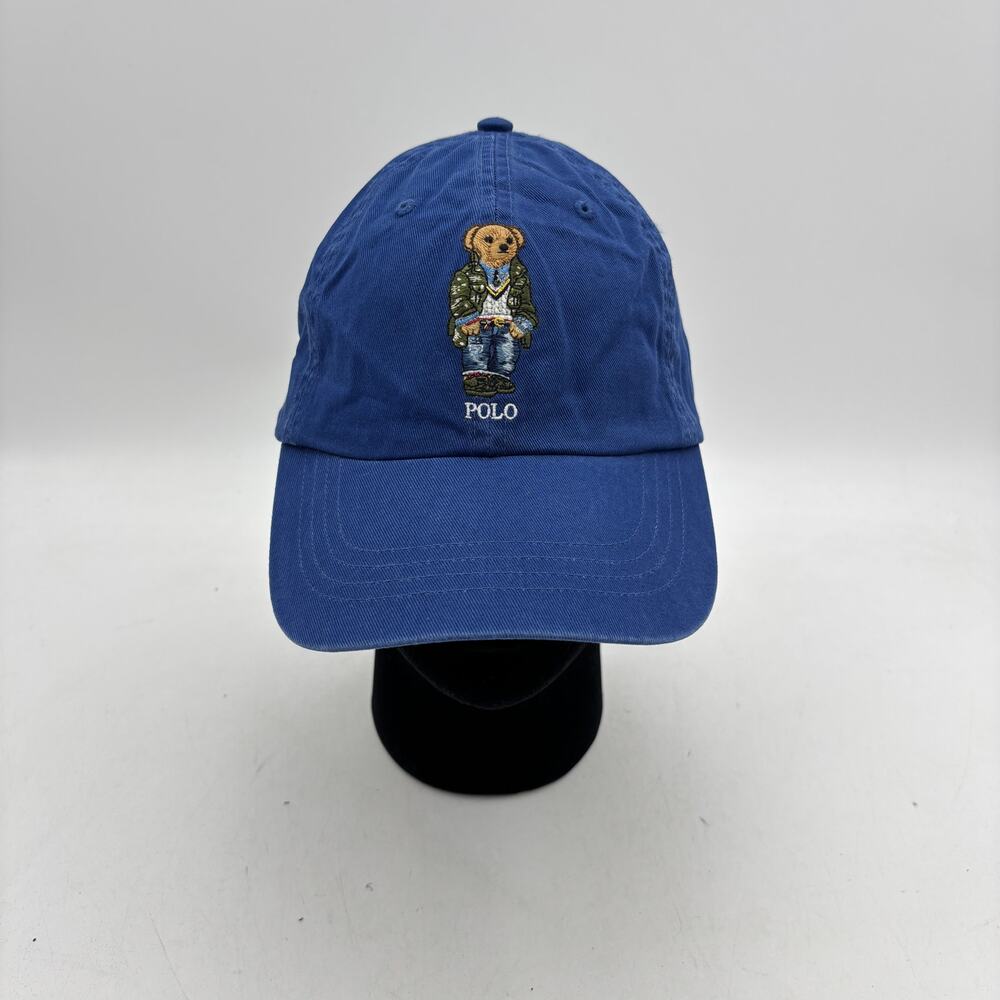 Polo Ralph Lauren Stylish Polo Bear Blue Cotton Hat Preppy Quiet Luxury